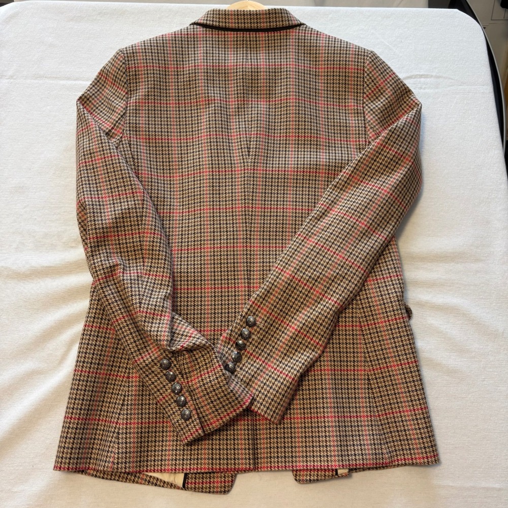 Banana Republic, Blazer, Brown Plaid, 10 Tall, Excellent, MSRP $229 - Picture 7 of 14